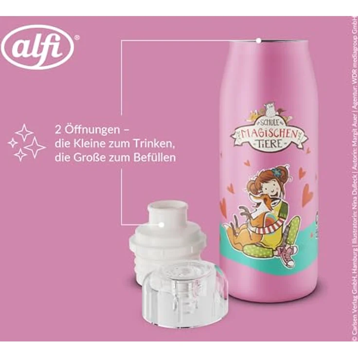 alfi KIDS ISO BOTTLE 350ml, Ida - Isoliertrinkflasche aus Edelstahl, dicht mit Drehverschluss, hält 12 Stunden heiß und 24 Stunden kalt, für Kohlensäure geeignet, BPA-frei – Bild 5