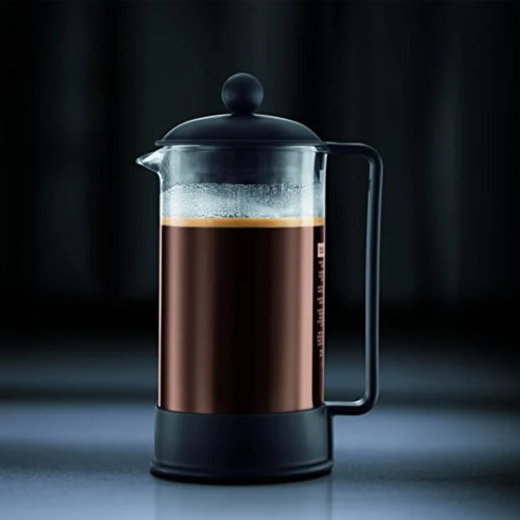 Bodum 1543-01 BRAZIL Kaffeebereiter (French Press System, Permanent Edelstahl-Filter, 0,35 liters) schwarz – Bild 5