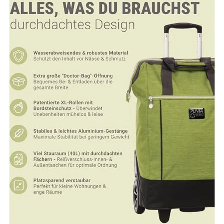 Punta einkaufswagen 38 x 62 x 28 cm Polyester blau/grün – Bild 4