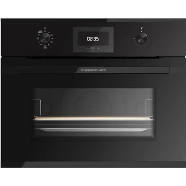 KÜPPERSBUSCH CBP 6332.0 S2 K-Series.3 Pyrolyse Compact Pizza-Backofen Schwarz/Black Chrome, 7 Backofenfunktionen + 3 Back-Spezialfunktionen, Pyrolyse Selbstreinigung, multitherm plus-Heißluft, 340° C Pizza Funktion, Inklusive Designkit in Black Chrome