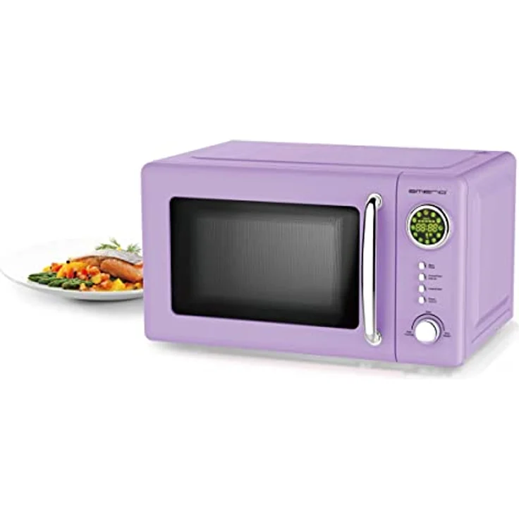 Emerio MW-112141.4 Retro Design, Mikrowelle, Standgerät, 20 Liter Garraum, 700 Watt, lila – Bild 4