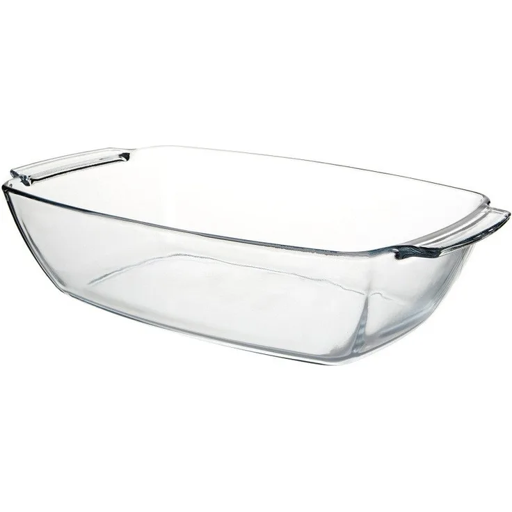 Pasabahce Borcam Auflaufform, hitzebeständiges Glas, 4,42 L, rechteckig, spülmaschinen- und mikrowellengeeignet, transparent