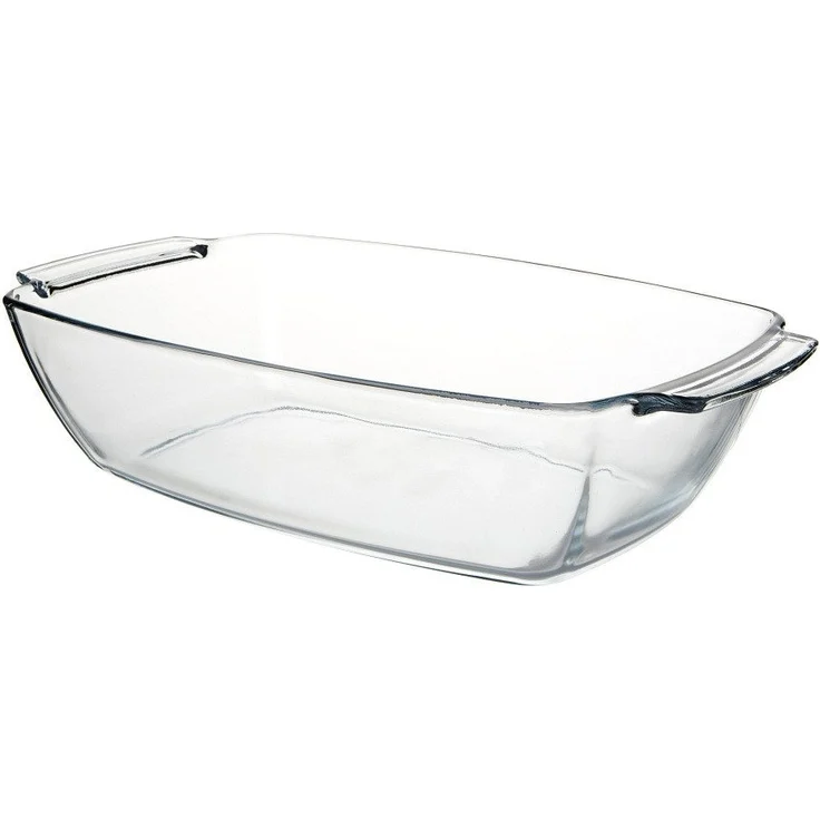 Pasabahce Borcam Auflaufform, hitzebeständiges Glas, 4,42 L, rechteckig, spülmaschinen- und mikrowellengeeignet, transparent