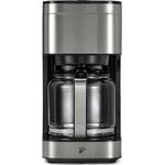 Tchibo Filterkaffeemaschine „Let‘s Brew Elegant“, für bis zu 10 Tassen, 1,25L Aroma-Glaskaraffe, Edelstahl-Warmhalteplatte, Tropf-Stopp, Abschaltautomatik, Edelstahlfarben