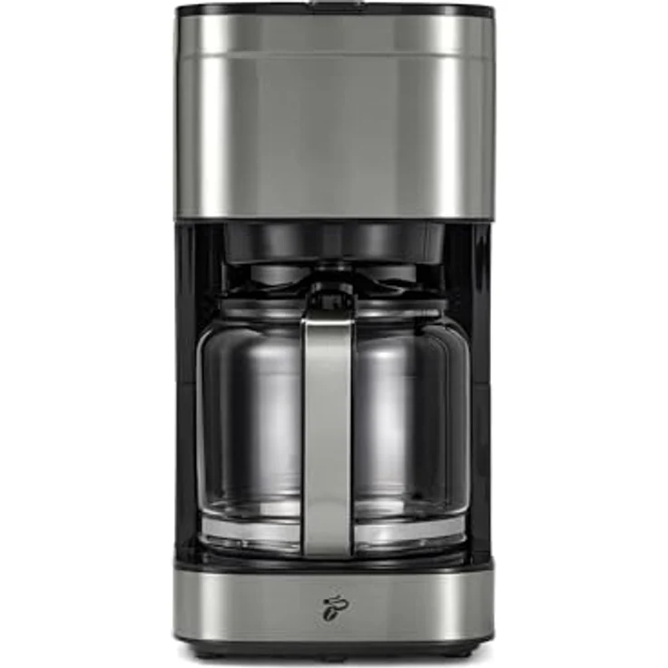 Tchibo Filterkaffeemaschine „Let‘s Brew Elegant“, für bis zu 10 Tassen, 1,25L Aroma-Glaskaraffe, Edelstahl-Warmhalteplatte, Tropf-Stopp, Abschaltautomatik, Edelstahlfarben – Bild 1