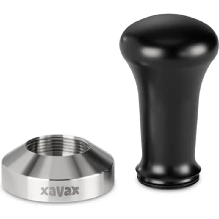 Xavax Kaffee-Tamper 51mm mit Tampermatte Silikon (Barista-Set mit Kaffeestampfer Edelstahl-Tamper-Base 51 mm und Tamper-Ablage rutschfest, Espresso Stamp für Kaffeepulver, Siebträgermaschine) schwarz – Bild 3