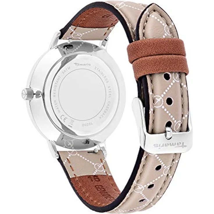 Tamaris TT-0020-LQ, Damen Analog Quarz Uhr mit Leder Armband, Ø 36 mm, kratzunempfindliches Mineralglas, wasserdicht bis 3 bar – Bild 4