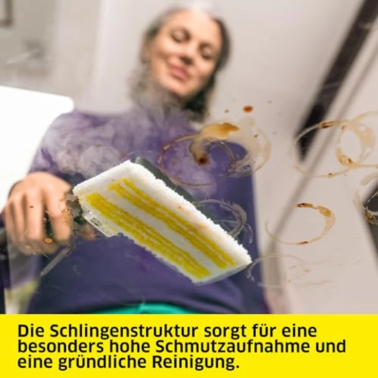 Kärcher Tuchset für flexible Handdüse (2.863-343.0), Hochwertiges Feinstfasertuch, Komfortables Klettsystem, Lasche am Tuch, blau – Bild 3