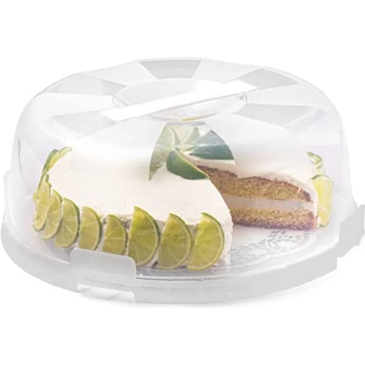 Snips | Kuchenhalter Delice | Dekorierte Innenplatte | Kuchen-Transportbox rund mit 4 Sicherheitsverschlüssen | Kuchenbox Durchmesser 28 cm x Höhe 9 cm | Hergestellt in Italien | BPA- und phthalatfrei – Bild 1