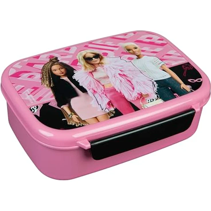 Scooli Brotzeitdose Barbie, Lunchbox mit herausnehmbarem Einsatz und viel Platz für Pausenmahlzeiten, pink – Bild 1