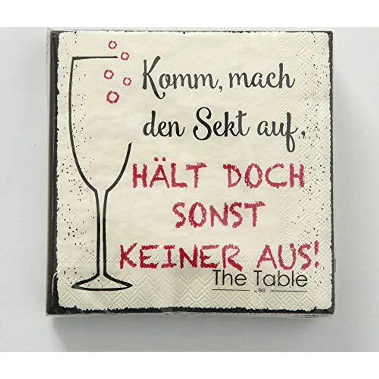 BOLTZE Cocktailservietten 20tlg, 3 verschiedene Motive (Prosecco, Sekt, Drink), 3-lagig, chlorfrei gebleicht, 24 x 24 cm – Bild 2