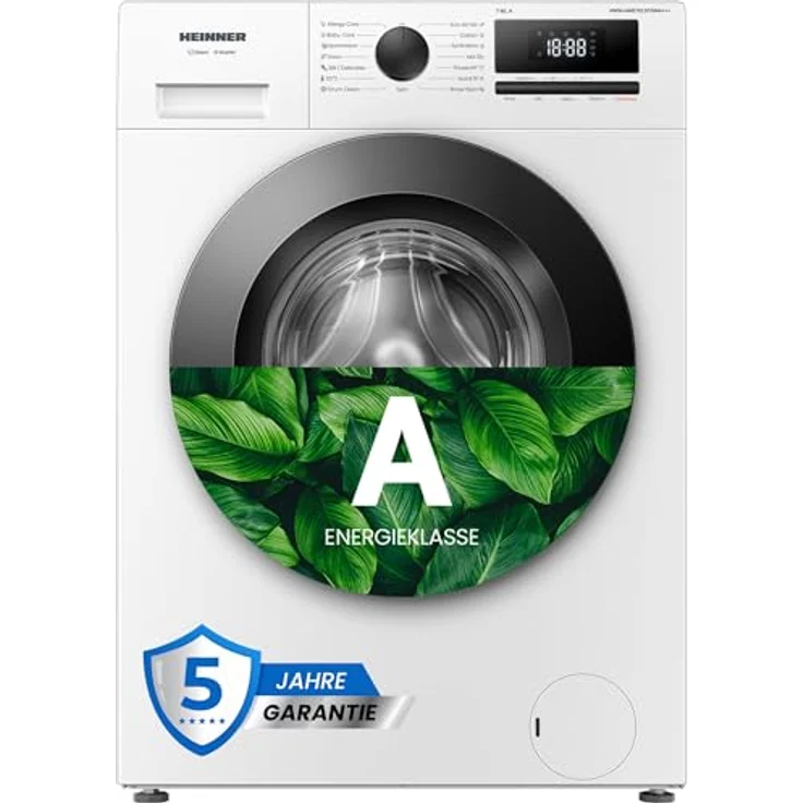 HEINNER HWM-HME7012IVSMA+++ Waschmaschine 7 kg, Frontlader, 1200 U/min, Inverter Motor, 14 Programme, Energieklasse A, LED-Anzeige, Mengenautomatik – Bild 1