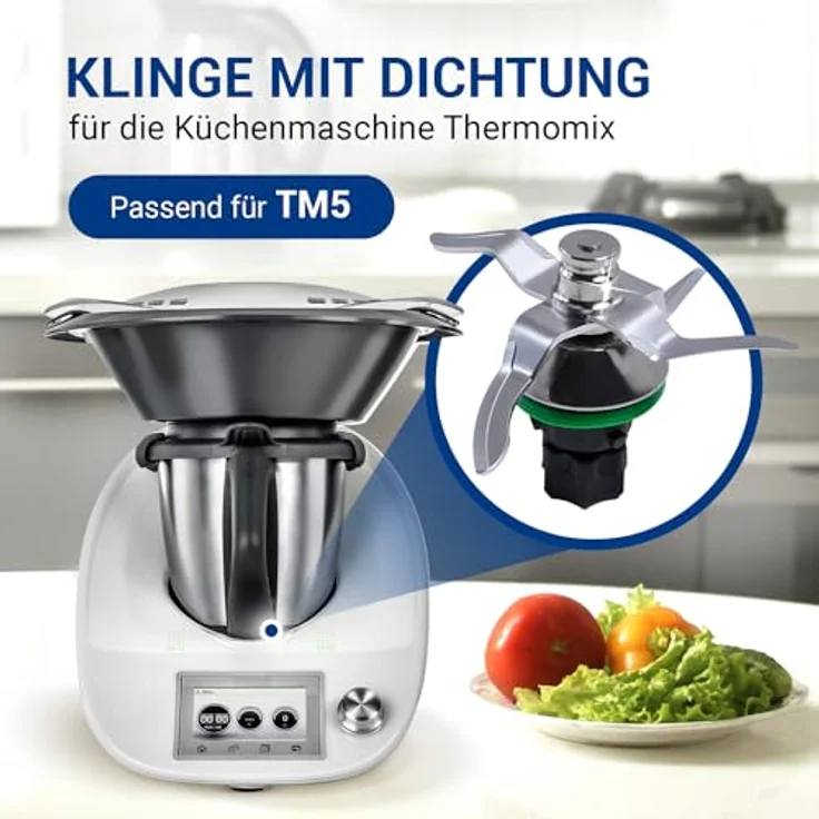 VIOKS Messer Ersatz für Vorwerk Thermomix TM5 Messer TM 5 Küchenmaschine Mixmesser Ultrascharf aus Edelstahl - Ersatzteile für Küchenmaschine Thermomix – Bild 2
