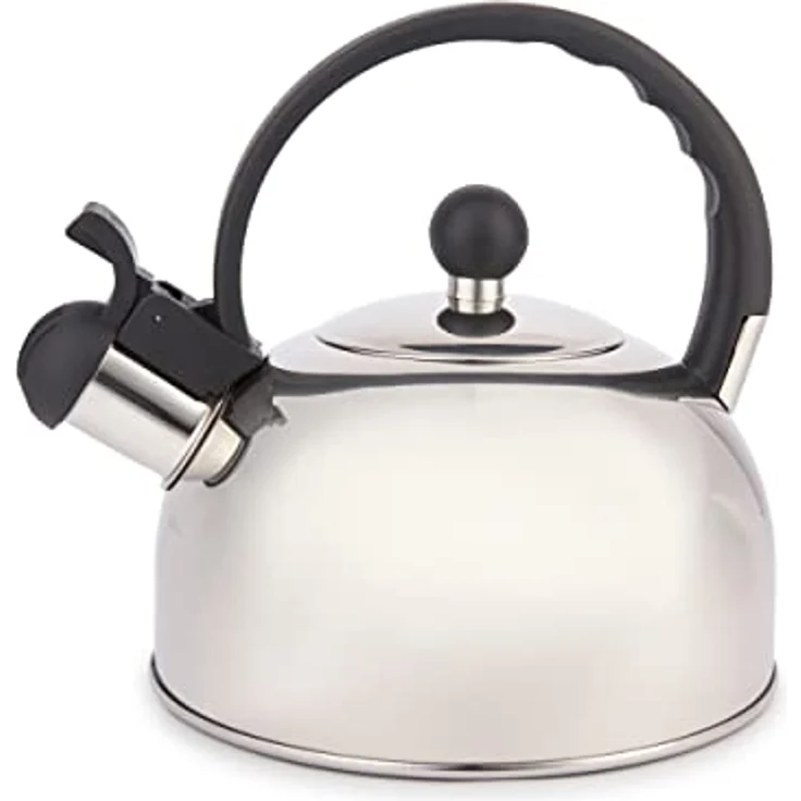 La Cafetière Edelstahl-Wasserkocher mit Pfeiffunktion, 1,3 Liter, induktionssicher für Herd und Gasherd, silber – Bild 1