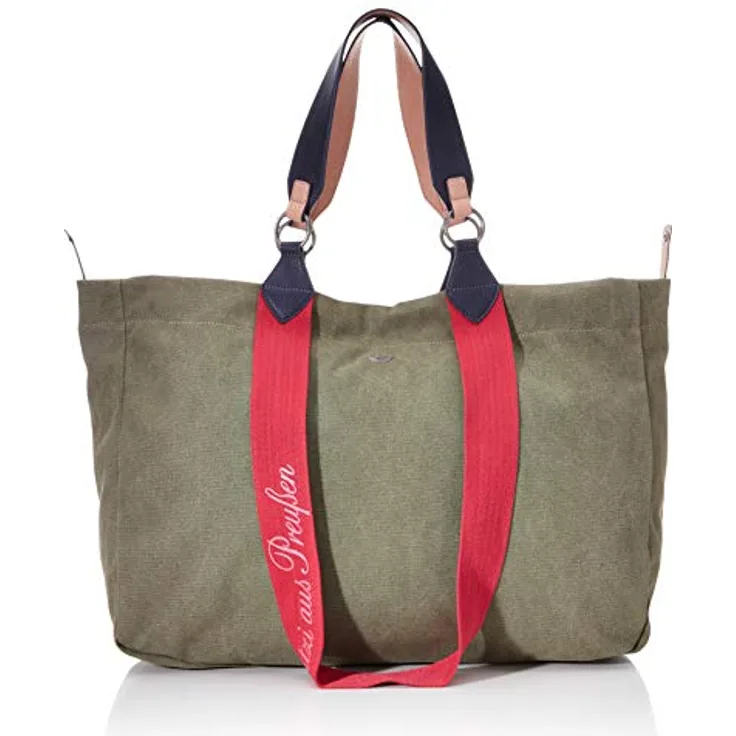 Fritzi aus Preußen Izzy Canvas Shopper Tasche, 45 cm, 100% Baumwolle, oliv