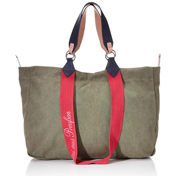 Fritzi aus Preußen Izzy Canvas Shopper Tasche, 45 cm, 100% Baumwolle, oliv – Bild 1