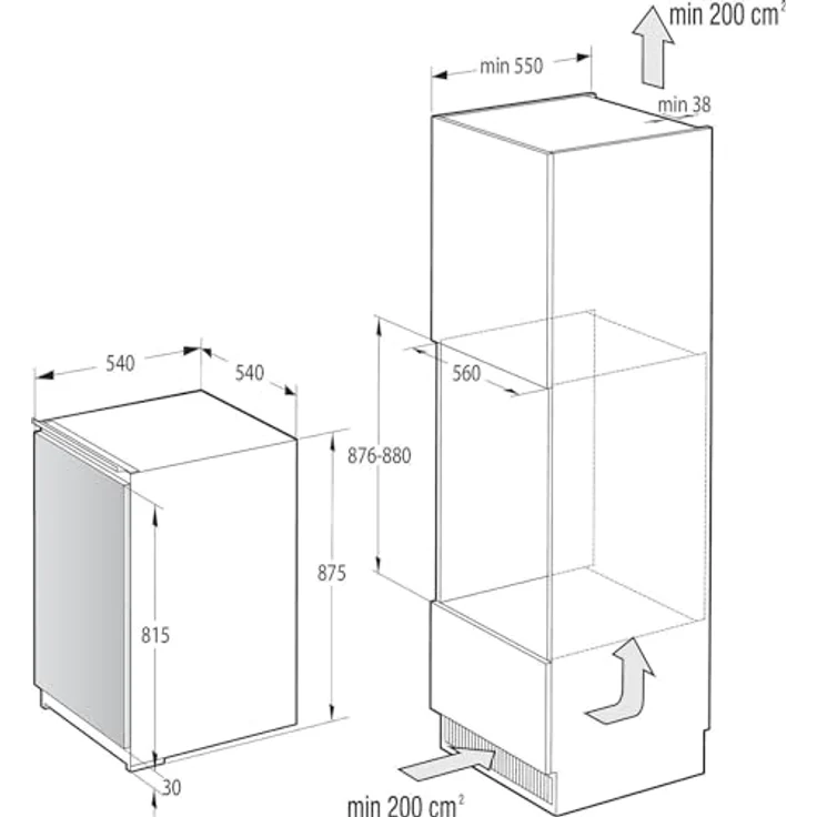 Gorenje Einbau-Kühlschrank RI409EP1, mechanische Steuerung, LED Innenbeleuchtung, 129 l, weiß – Bild 4