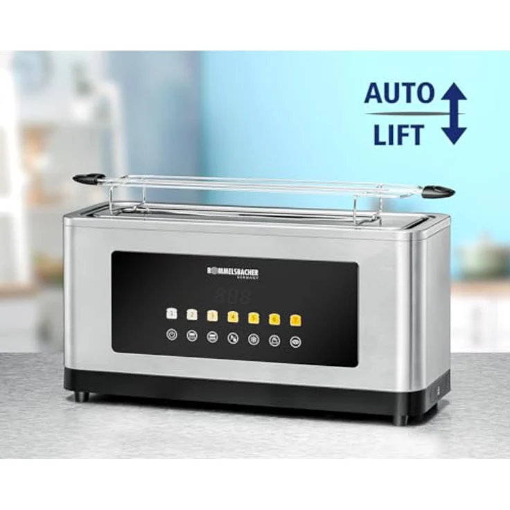 Rommelsbacher TOL1000 Toaster 1800 W, 2 Scheiben, 7 Röststufen, Edelstahl Schwarz, Versandkostenfrei – Bild 5