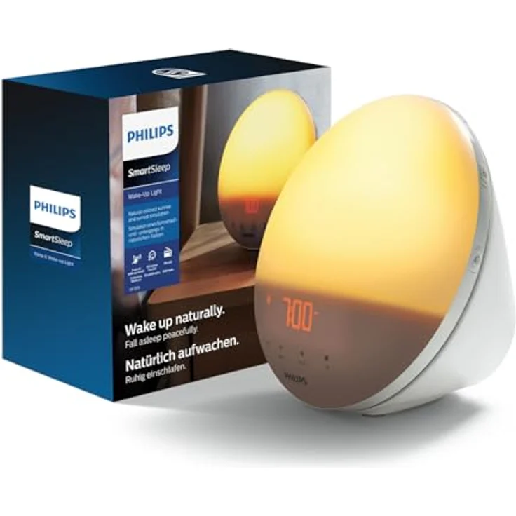 Philips Wake-up Light, Wecker HF3521/01 mit Lichttherapie und natürlichen Klängen, Dämmerungslicht – Bild 1