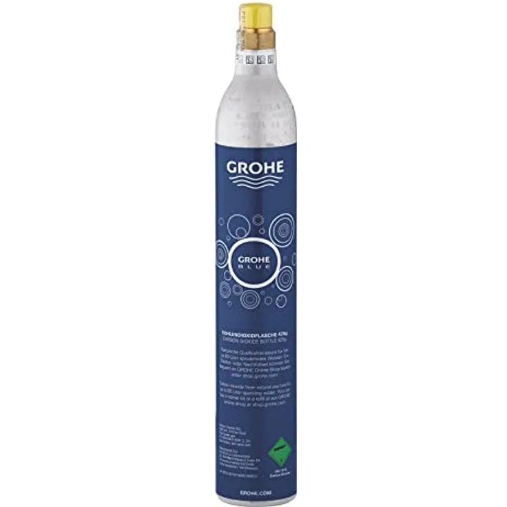 GROHE Blue - CO2 Flasche (425g, für jeden Wassersprudler, für bis zu 60 Liter), chrom, 40651000