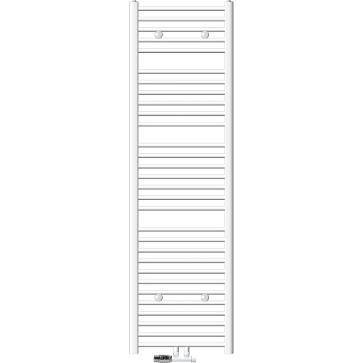 ECD Germany Badheizkörper 500x1800 mm Weiß, Gerade mit Anschlussgarnitur für Mittelanschluss, 680 W Wärmeleistung