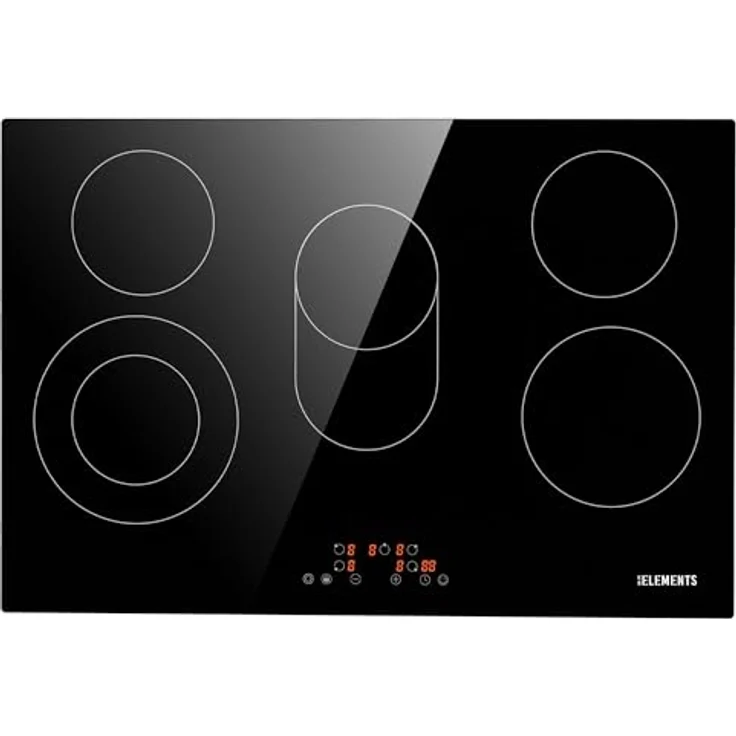 KB Elements Glaskeramikkochfeld ELK107PR, 8400 Watt, 5 Kochfelder, Flexzone, digitale Touchsteuerung, Sicherheitsfunktionen – Bild 1