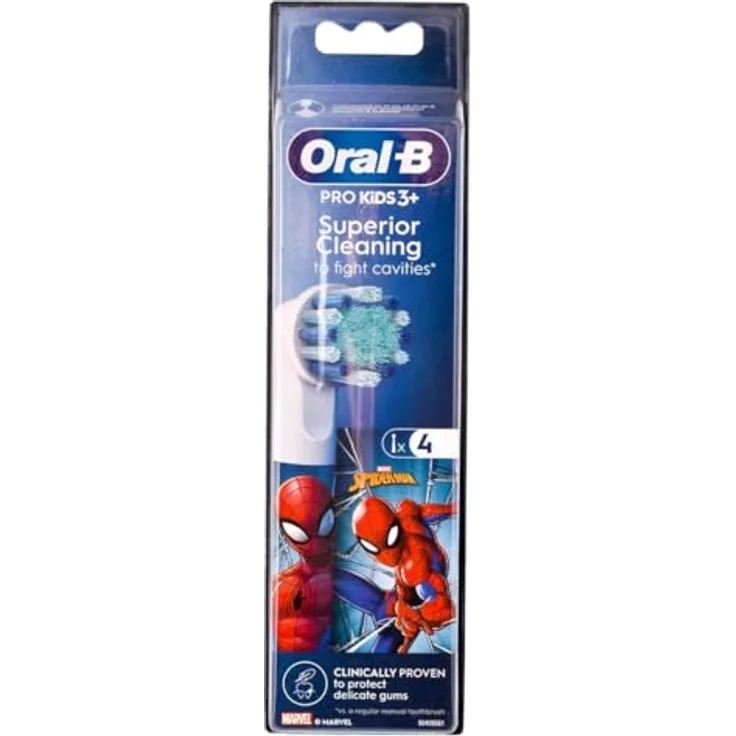 Braun Elektrische Zahnbürste Oral-B EB10S4 Kinderzahnbürstenköpfe Spiderman-Motiv 4er-Pack