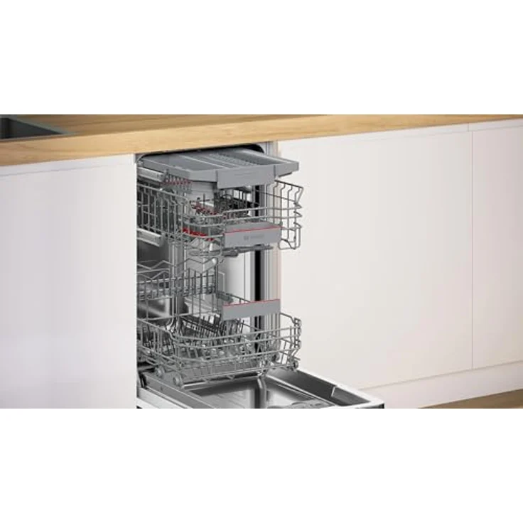 Bosch Serie 4 SPI4HMS13E, Halb integrierter Geschirrspüler, 10 Maßgedecke, 45 cm breit, Weiß, Edelstahl, EcoSilence Drive, Home Connect, AquaStop – Bild 6