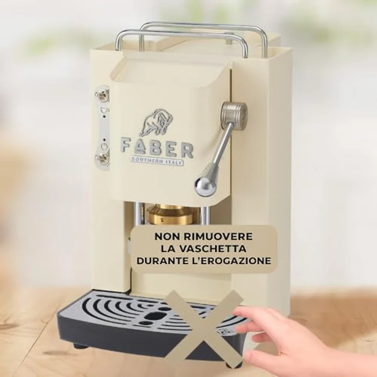 Faber Coffee Machines Kaffeepadmaschine Pro Deluxe 3.0, Chrom Espressomaschine, kompatibel mit 44 mm ESE-Pads, hygienischer Wassertank aus Glas, magnetisch abnehmbare Brühgruppe, moderne Chrom-Details mit 3D-Logo – Bild 9