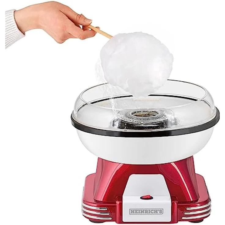 HEINRICHS Zuckerwattemaschine, elektrisch, Zuckerwattemaschine Set für Zuhause, Extra Große Schüssel,Retro Cotton Candy,schnell Einsatzbereit, Leichte Reinigung, inkl.Messlöffel, 500W Motor Heinrich´s – Bild 3