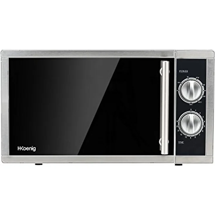 H.Koenig VIO7 Mikrowelle mit Grill, Standgerät, 9 Programme, 23 Liter Garraum, 1000 Watt Grill, 900 Watt Mikrowelle, silber – Bild 2