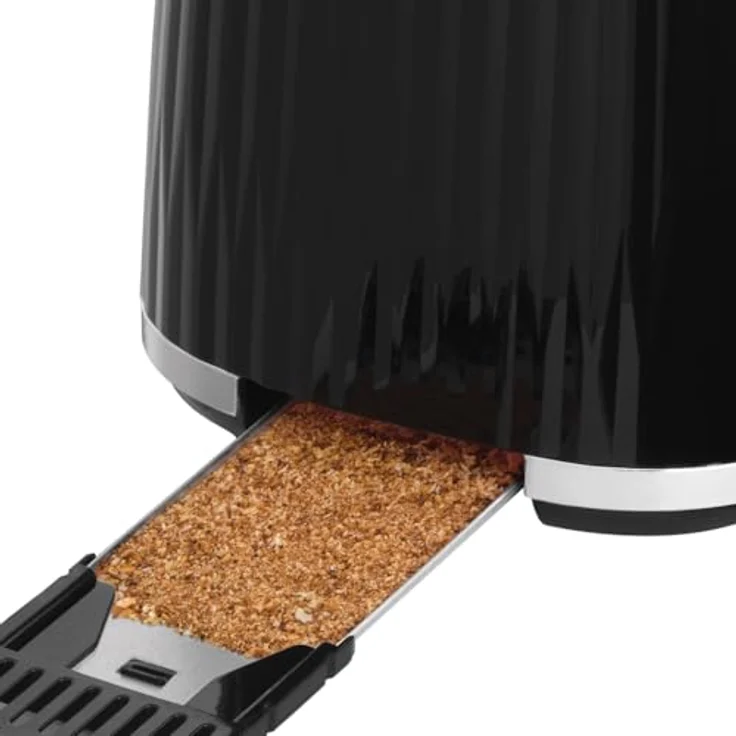 Russell Hobbs Toaster Eden (6 Bräunungsstufen, Hebefunktion, Auftau-, Aufwärm- & Stoppfunktion, Krümelschublade, Brötchenaufsatz, Schwarz) – Bild 6