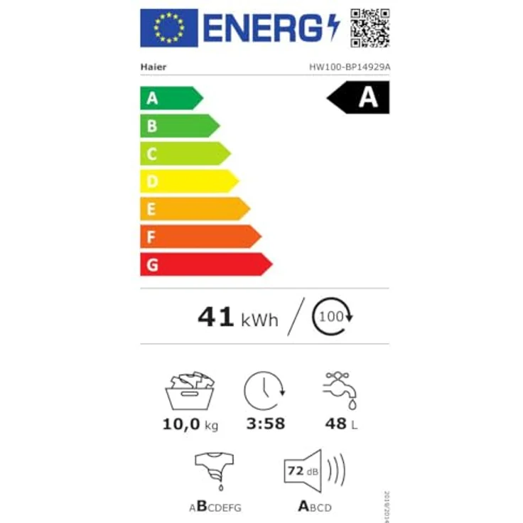 Haier HW100-BP14929A-S Frontlader Waschmaschine, 10 kg, 1400 U/min, Energieeffizienzklasse A, Weiß – Bild 8