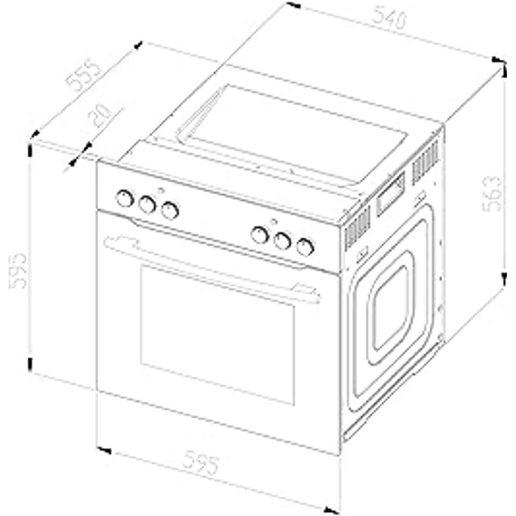 WOLKENSTEIN Einbauherdset WMOC, 100 XL-Garraum 66L, 9 Funktionen, 2-Kreis- und Bräterzone, Energieeffizienzklasse A, Heißluft, Grill, 8400 Watt, Timer – Bild 4