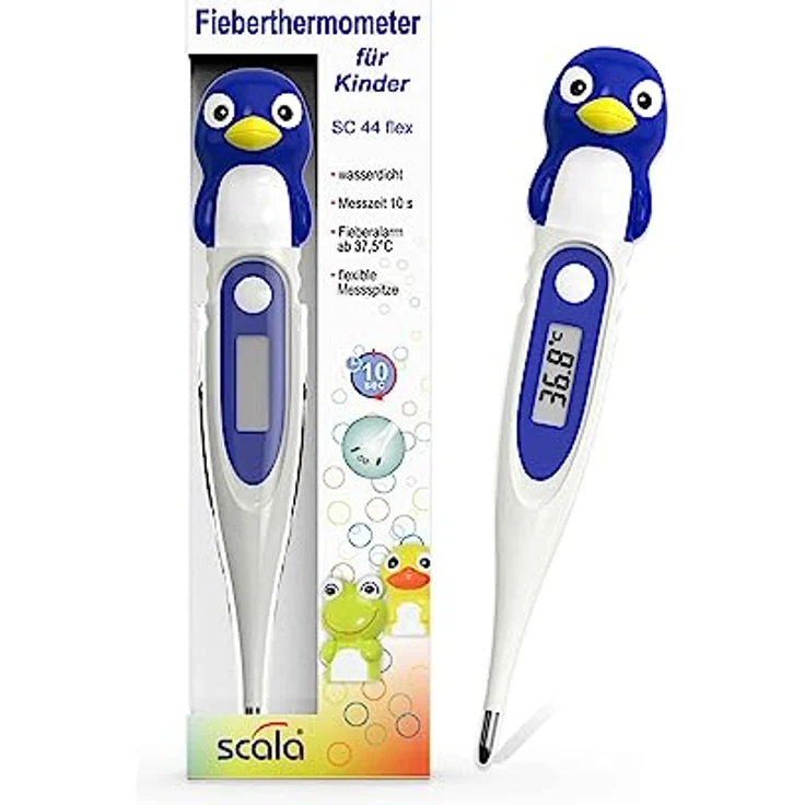 scala Digitales Fieberthermometer SC 44 flex Speed 10 sec. Pinguin weiß – Bild 1