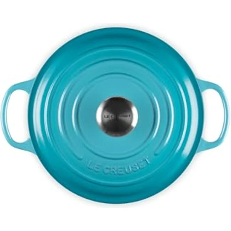 Le Creuset Signature Gusseisen-Bräter mit Deckel, Ø 24 cm, Rund, Für alle Herdarten und Induktion geeignet, Volumen: 4,2 l, Karibik – Bild 2