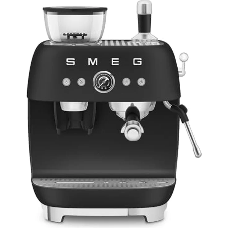 Smeg 50's Style EGF03BLMEU, Espresso Kaffeemaschine, Schwarz, mit 2-jähriger Herstellergarantie und Garantieverlängerung auf 5 Jahre – Bild 1