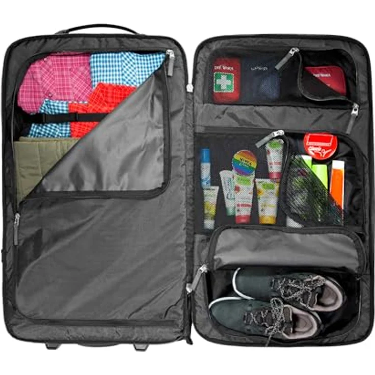 Tatonka Travel Roller 90, Koffer mit 90 l, Schwarz, mit Kompressionsriemen und praktischem Raumteiler – Bild 10