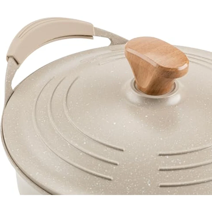 FLORINA Aluminiumtopf OSLO 4,3 l 24 cm Durchmesser I Keramische Antihaftbeschichtung I Ergonomischer Softgrip-Griff I Hitzebeständig | Topf geeignet für Induktions-, Gas- und Elektrokochfelder – Bild 3