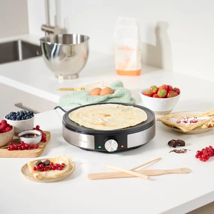 Tristar BP-2638 Crepe Maker, 1200, Edelstahl, Kunststoff, Schwarz, Silber – Bild 2