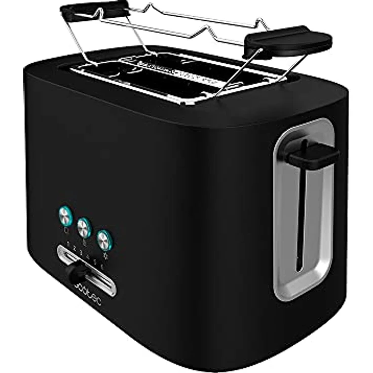 Cecotec Toast&Taste 9000, Doppel-Toaster 980 W mit 2 extra breiten Schlitzen, schwarz – Bild 1