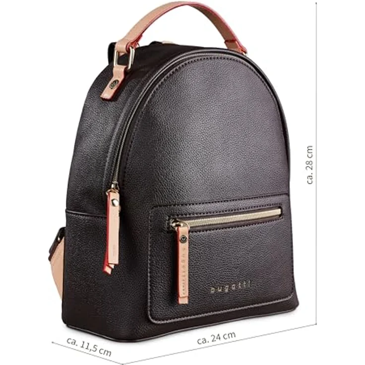 bugatti Ella City Rucksack, 29 cm, dunkelbraun, 100% Polyurethan, 24 cm x 12 cm x 29 cm – Bild 2