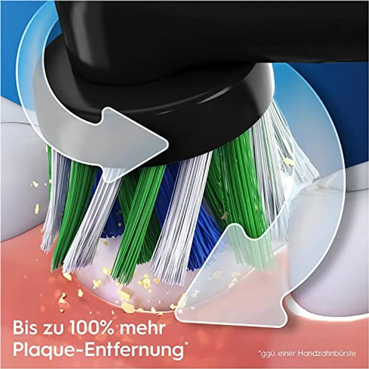 Oral-B Vitality Pro Elektrische Zahnbürste/Electric Toothbrush, Doppelpack mit 2 Aufsteckbürsten, 3 Putzmodi für Zahnpflege, Geschenk Mann/Frau, Designed by Braun, schwarz/lila – Bild 3