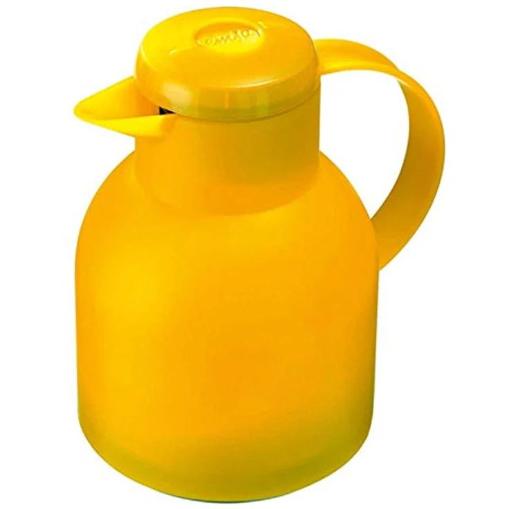 Emsa 508950 Samba Isolierkanne (1 Liter, Quick Press Verschluss, 12h heiß, 24h kalt) hellgelb – Bild 2