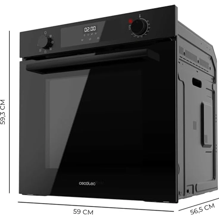 Cecotec Backofen Bolero Hexa M226000, 60 cm, schwarz, 2800 W, 72 l, 7 Funktionen, Grillmodus, Steam EasyClean, Energieklasse A – Bild 2