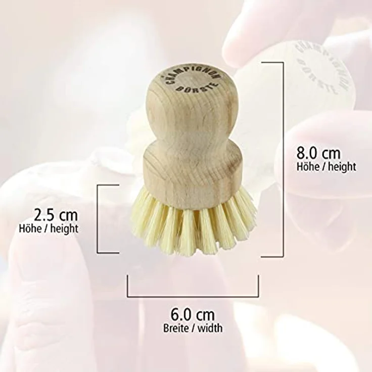 Lantelme Gemüsebürste Holz Champignonbürsten Obst- Gemüsereinigungsbürsten Set Küchenhelfer Pilz Obst Gemüse Bürsten Küchenbürste 4227 – Bild 4