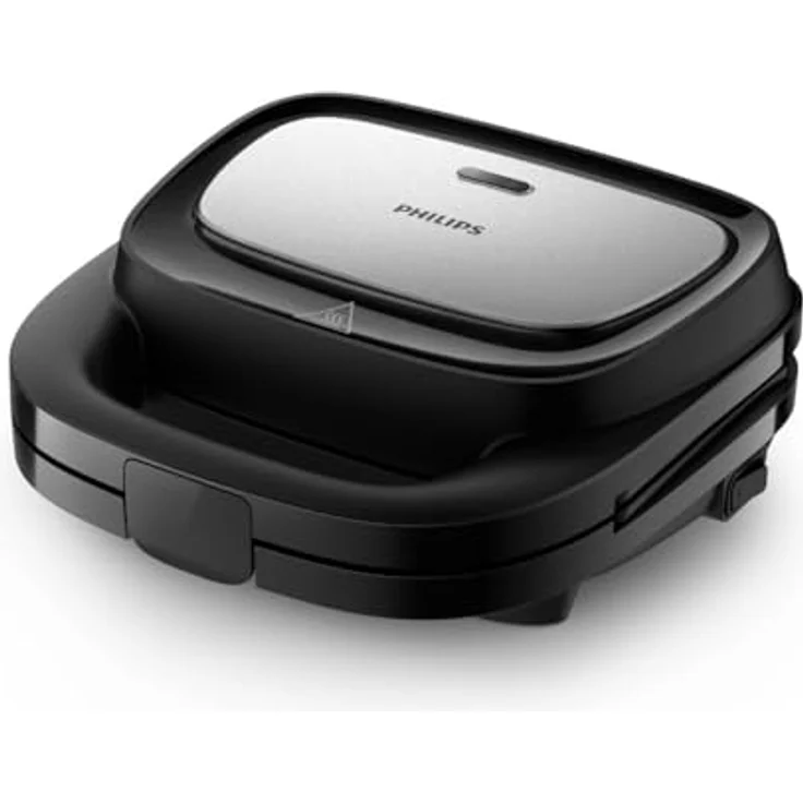 Philips Sandwichmaker 5000 Series HD2350/80, 3 austauschbare Plattensätze, 750 W, gleichmäßiges Aufheizen, kompakte Aufbewahrung, Schwarz / Silber - Preisvergleich – Bild 2
