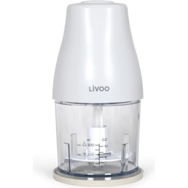 Livoo Zerkleinerer DOP244N, 300 ml, 400 W mit Turbo-Funktion und 2-in-1-Basis, Weiß – Bild 1