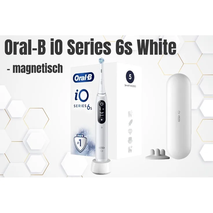 Braun Electric Toothbrush iO6 Rechargeable for Adults, 5 Modes, Timer, Pressure Sensor, Battery Indicator & 3D Cleaning