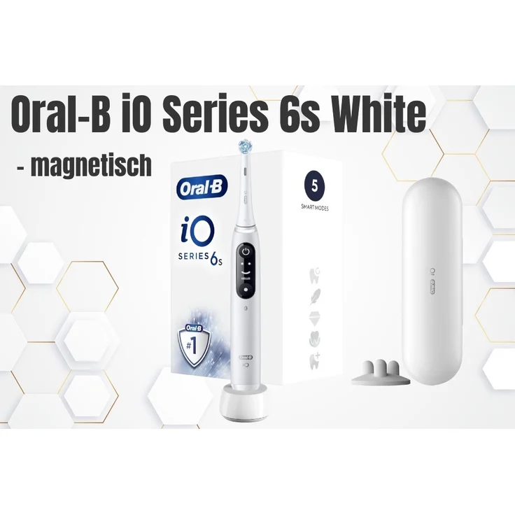 Braun Electric Toothbrush iO6 Rechargeable for Adults, 5 Modes, Timer, Pressure Sensor, Battery Indicator & 3D Cleaning